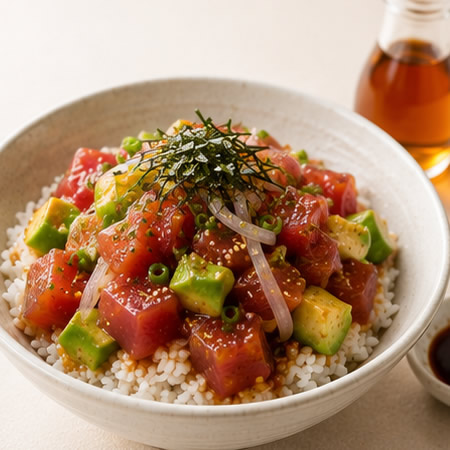 節照たれの簡単ポキ丼